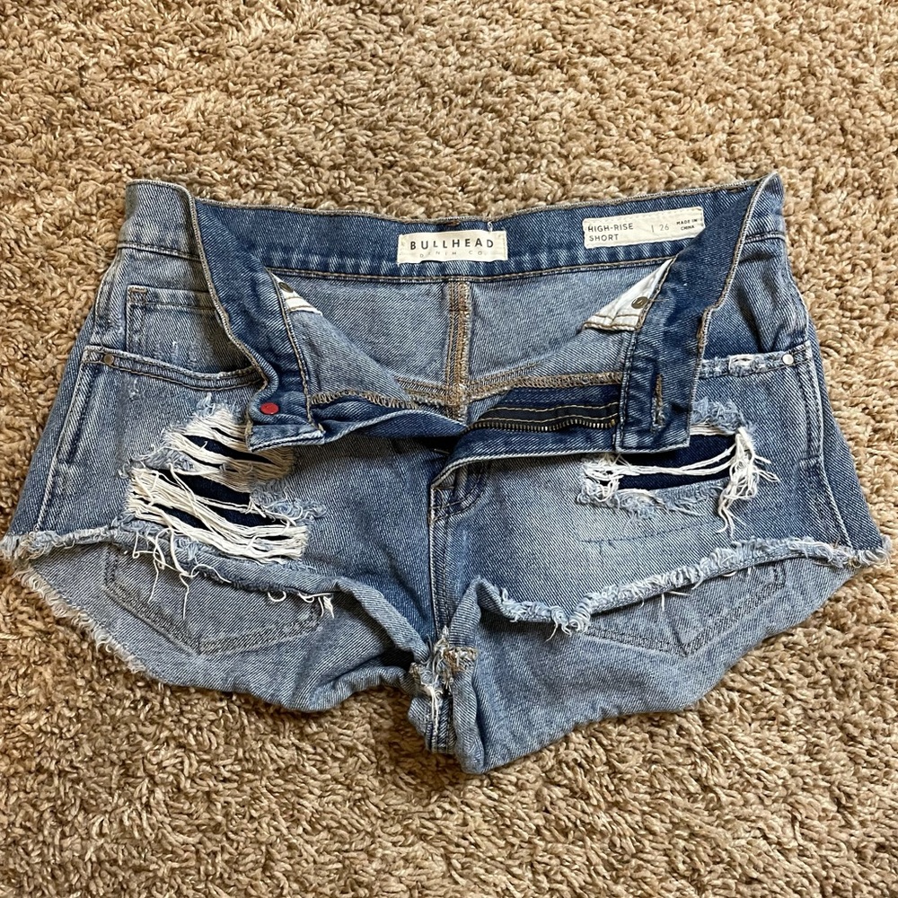 Pull bear distressed mini shorts